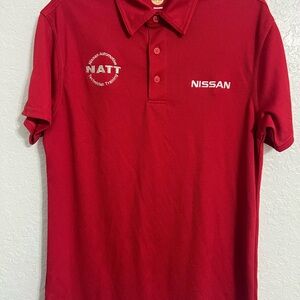 Nissan Red Polo Shirt Red Kap Mens Size  S Employee Sales Shirt Nissan Logo #414